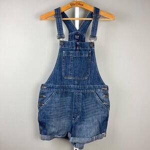 GAP Denim Womens S Jean Bib Shortalls‎ Overalls 100% Cotton Utility Classic